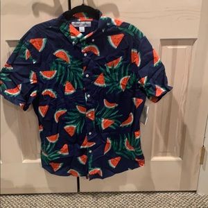 Old navy men’s slim fit watermelon shirt SZ L NWT